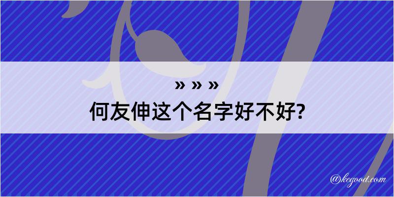 何友伸这个名字好不好?