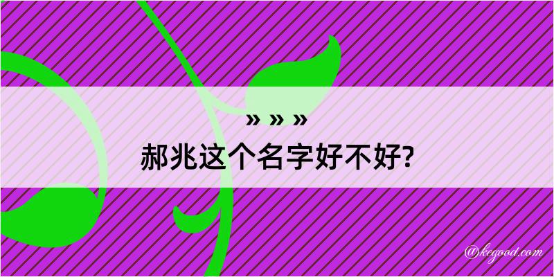 郝兆这个名字好不好?