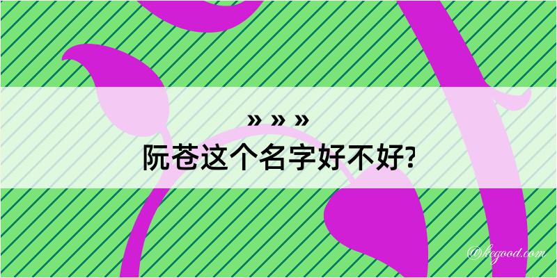 阮苍这个名字好不好?