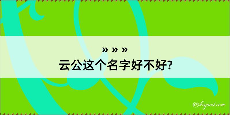 云公这个名字好不好?