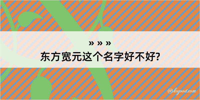 东方宽元这个名字好不好?