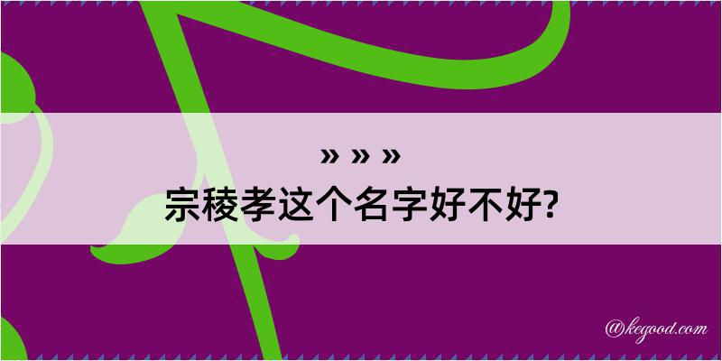 宗稜孝这个名字好不好?