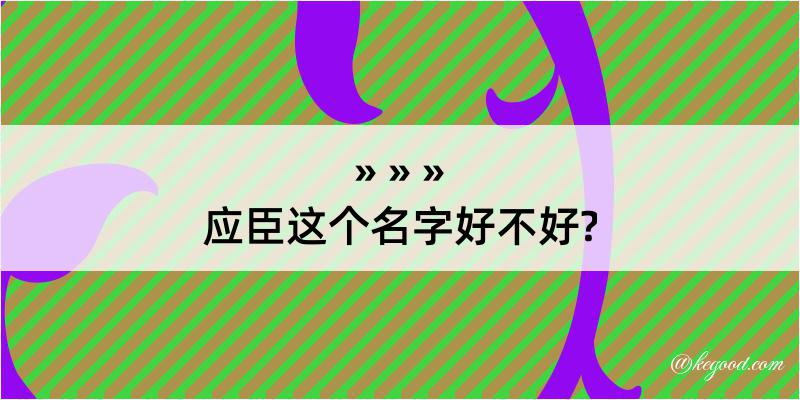 应臣这个名字好不好?