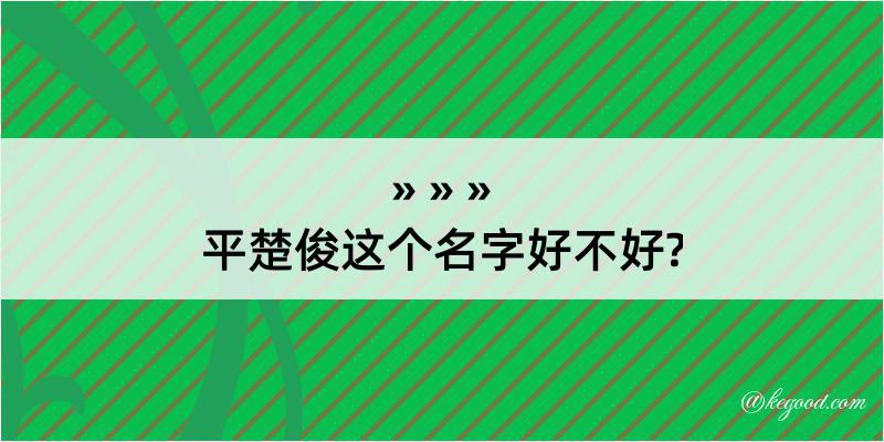 平楚俊这个名字好不好?