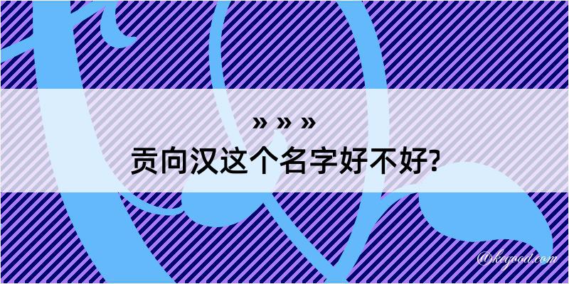 贡向汉这个名字好不好?