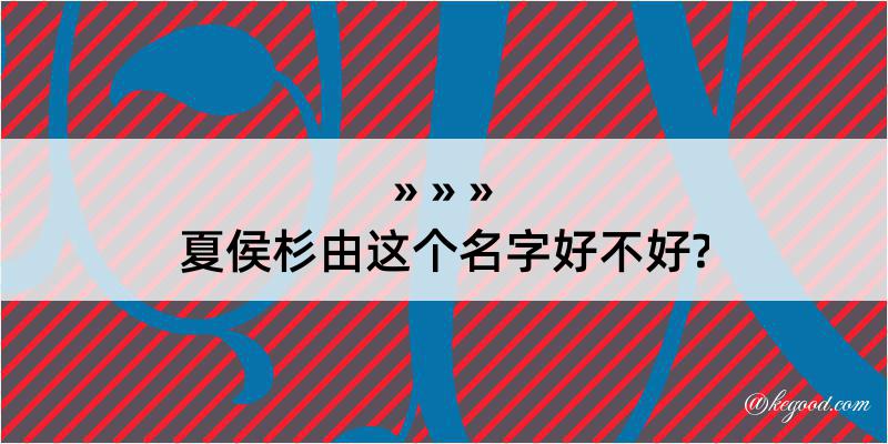 夏侯杉由这个名字好不好?