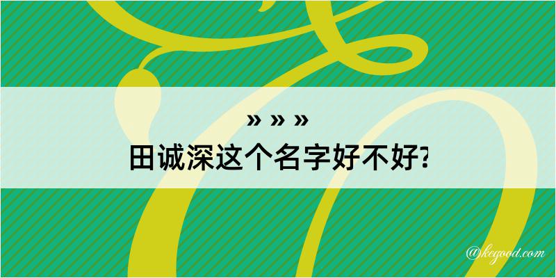 田诚深这个名字好不好?