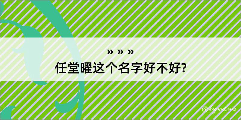 任堂曜这个名字好不好?