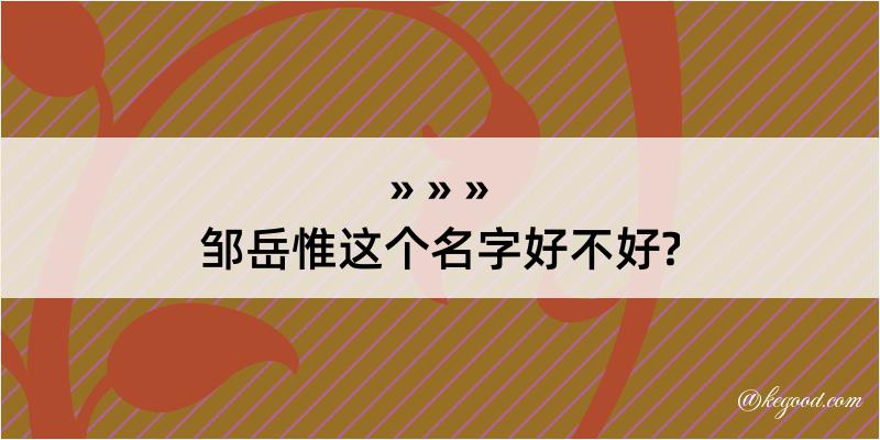 邹岳惟这个名字好不好?