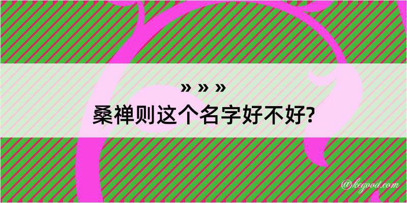 桑禅则这个名字好不好?