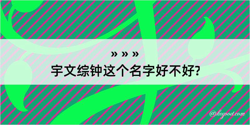 宇文综钟这个名字好不好?