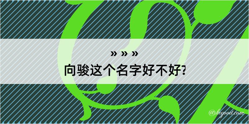 向骏这个名字好不好?