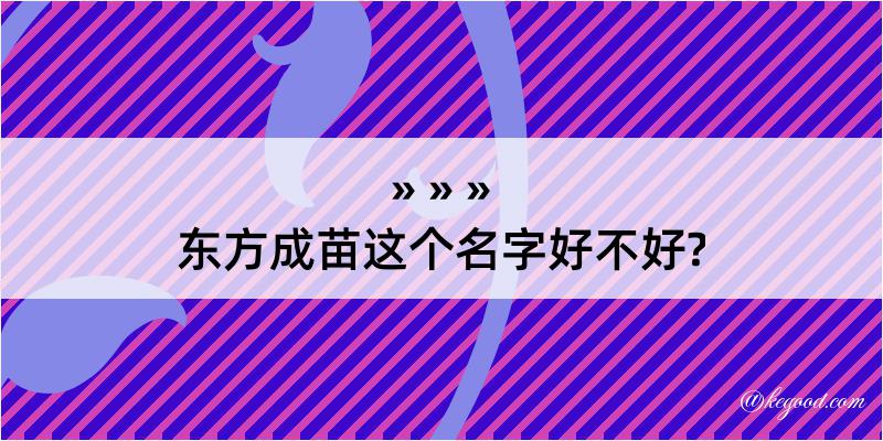 东方成苗这个名字好不好?