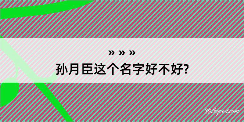 孙月臣这个名字好不好?