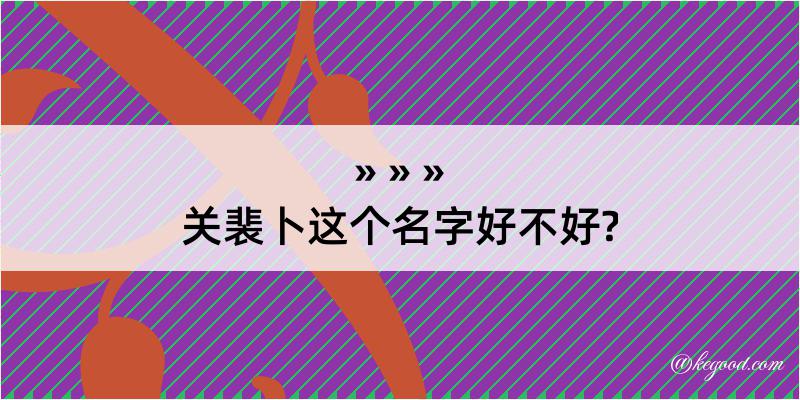 关裴卜这个名字好不好?