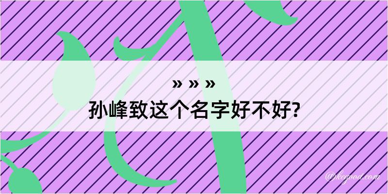 孙峰致这个名字好不好?