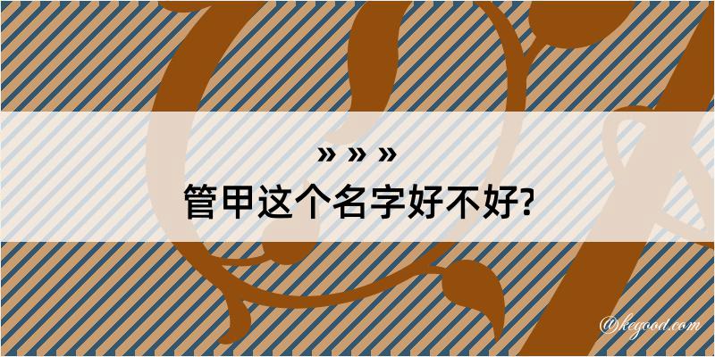 管甲这个名字好不好?