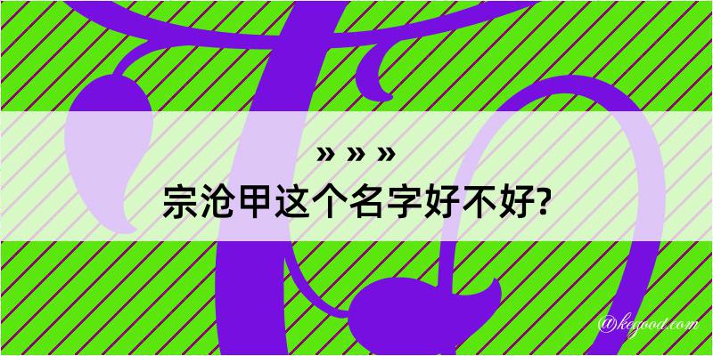 宗沧甲这个名字好不好?