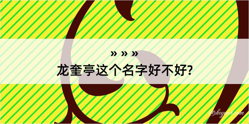 龙奎亭这个名字好不好?