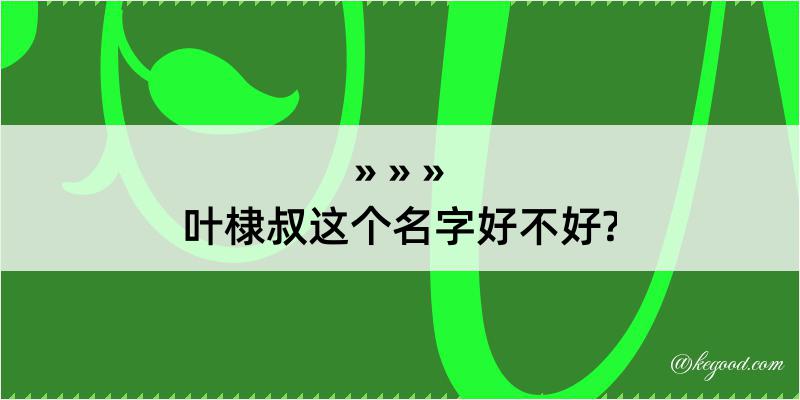 叶棣叔这个名字好不好?