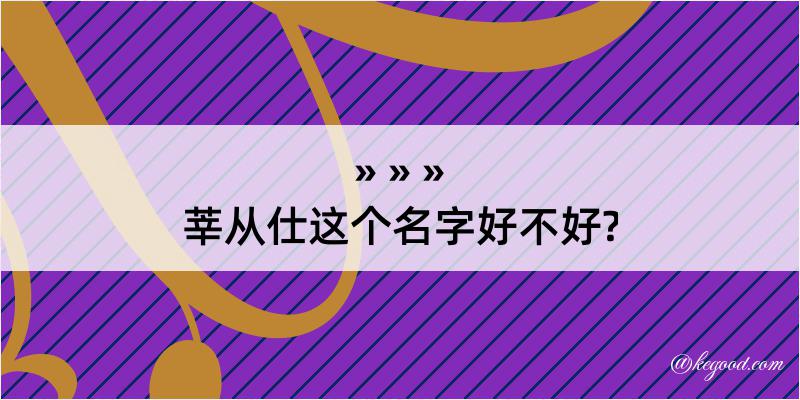 莘从仕这个名字好不好?