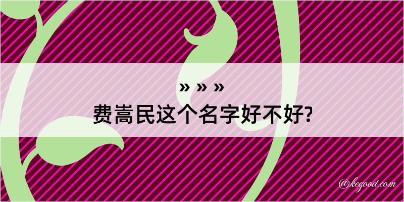 费嵩民这个名字好不好?