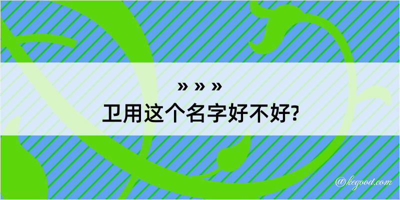 卫用这个名字好不好?