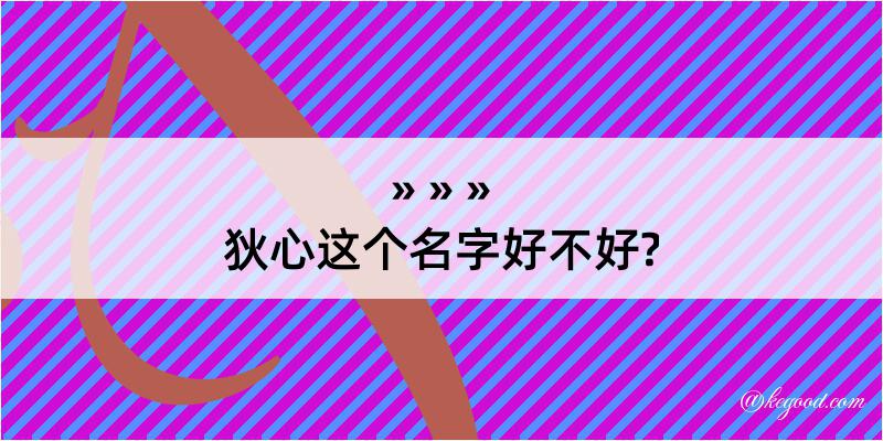 狄心这个名字好不好?