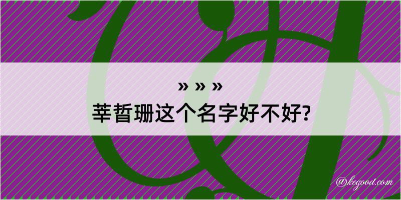 莘晢珊这个名字好不好?