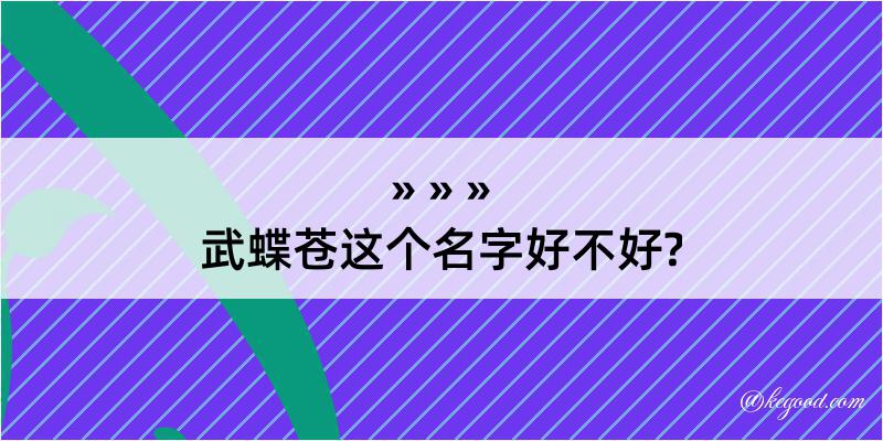 武蝶苍这个名字好不好?