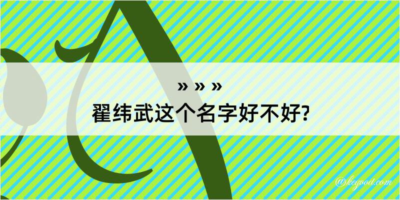 翟纬武这个名字好不好?