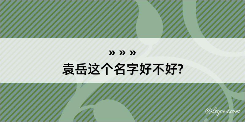 袁岳这个名字好不好?