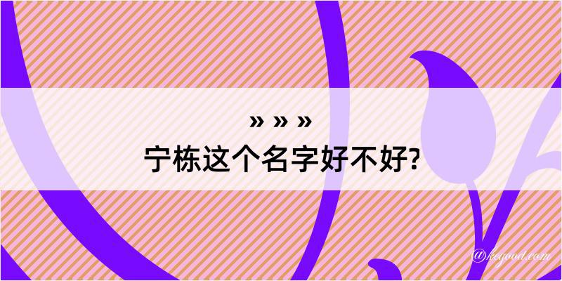 宁栋这个名字好不好?