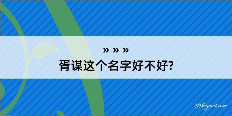 胥谋这个名字好不好?