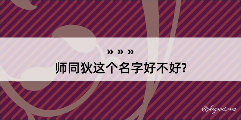 师同狄这个名字好不好?