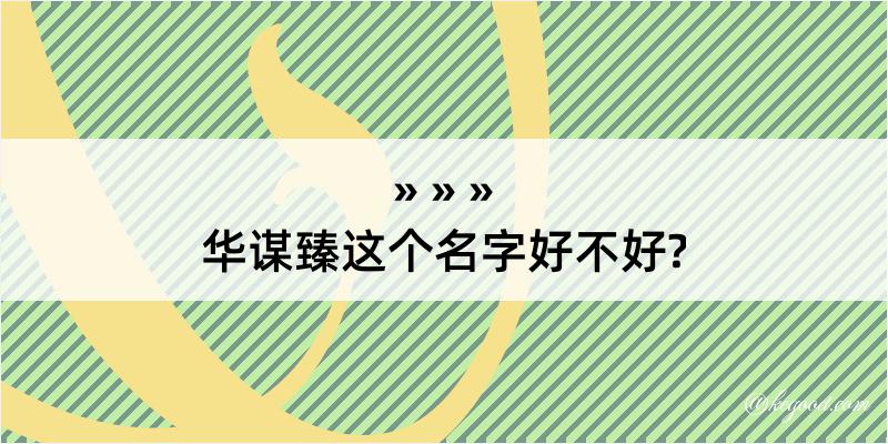 华谋臻这个名字好不好?