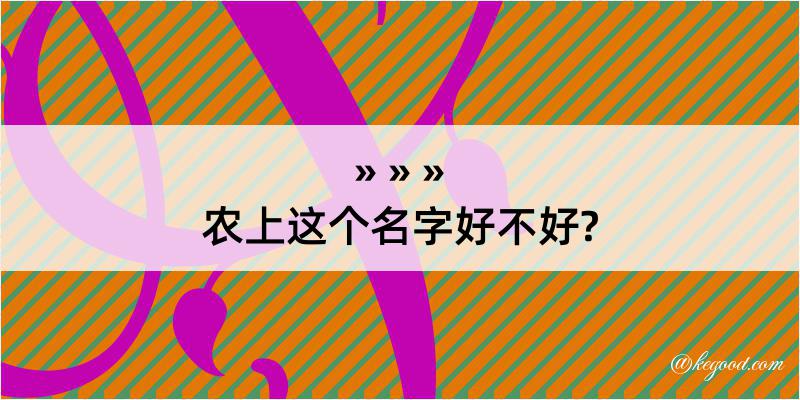 农上这个名字好不好?