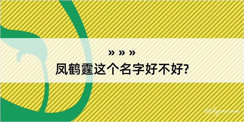 凤鹤霆这个名字好不好?