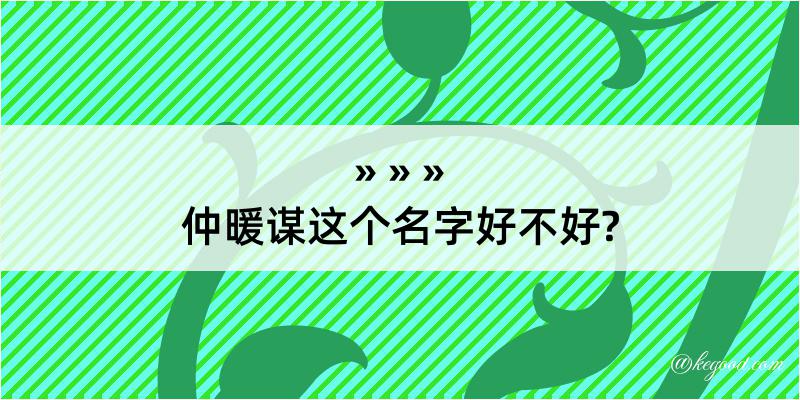 仲暖谋这个名字好不好?