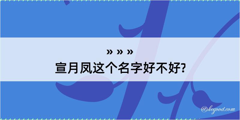 宣月凤这个名字好不好?