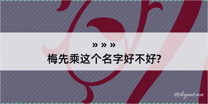 梅先乘这个名字好不好?