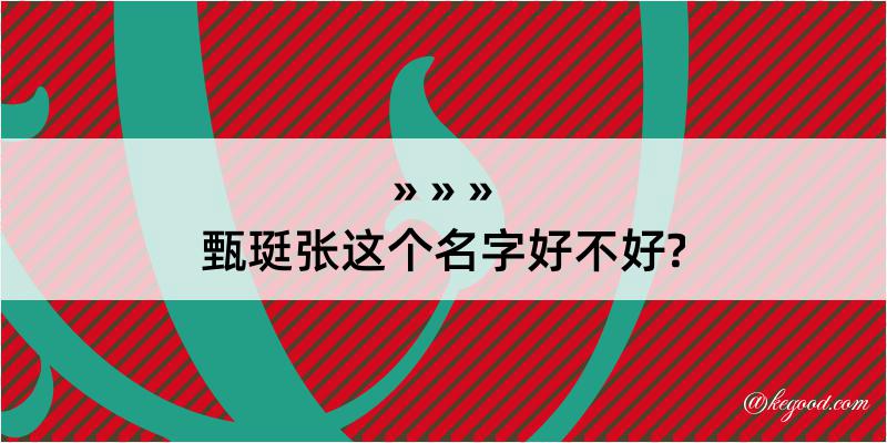 甄珽张这个名字好不好?