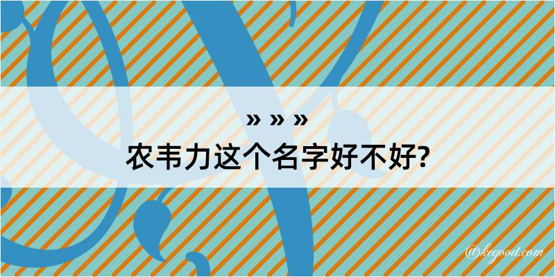 农韦力这个名字好不好?