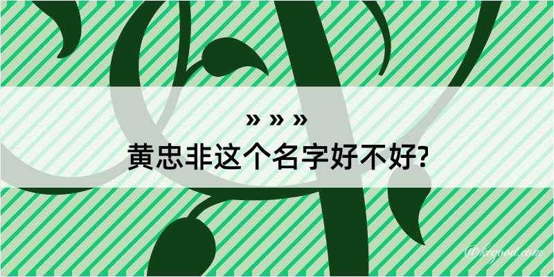 黄忠非这个名字好不好?