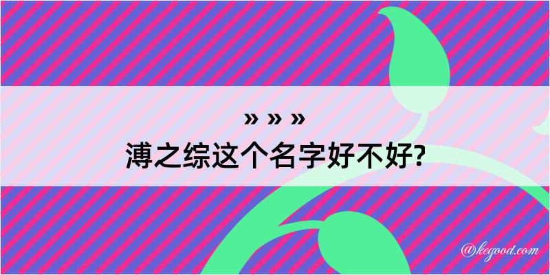 溥之综这个名字好不好?