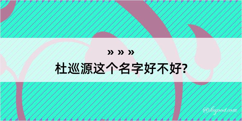 杜巡源这个名字好不好?