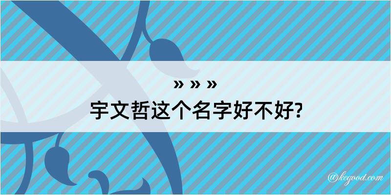 宇文哲这个名字好不好?