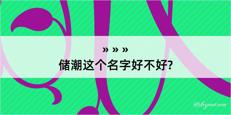 储潮这个名字好不好?