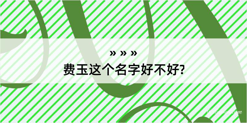 费玉这个名字好不好?