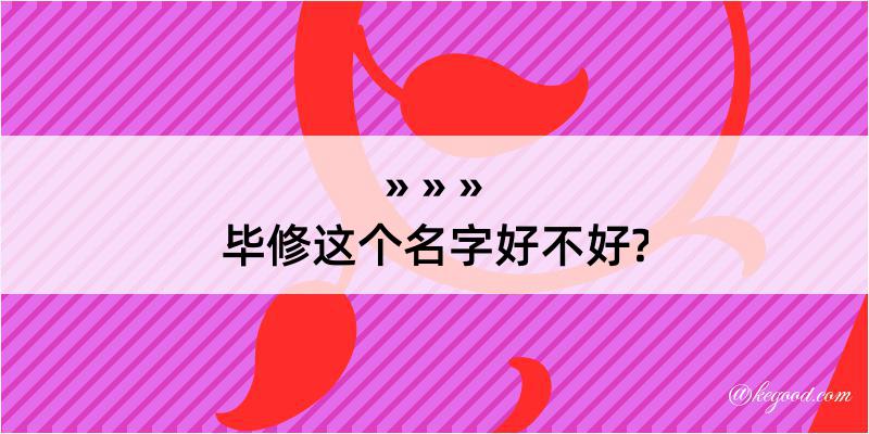 毕修这个名字好不好?